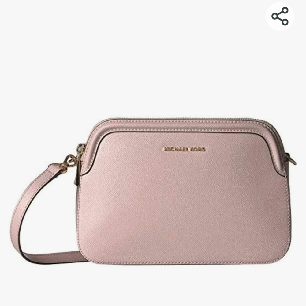 Michael Kors Houston double zip crossbody bag, soft pink